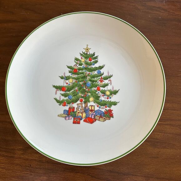 Christmas Collection Very Fine Porcelain Japan 12.25" Holiday Tree Lg Platter - Picture 1 of 7